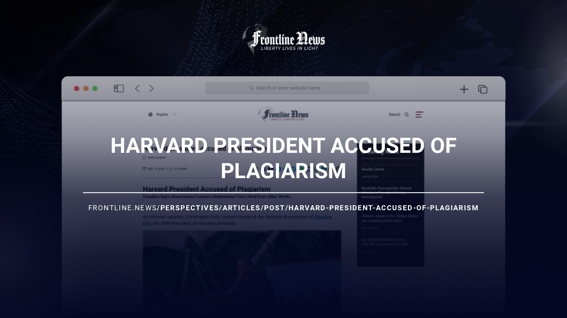 Harvard president accused of plagiarism Frontline News